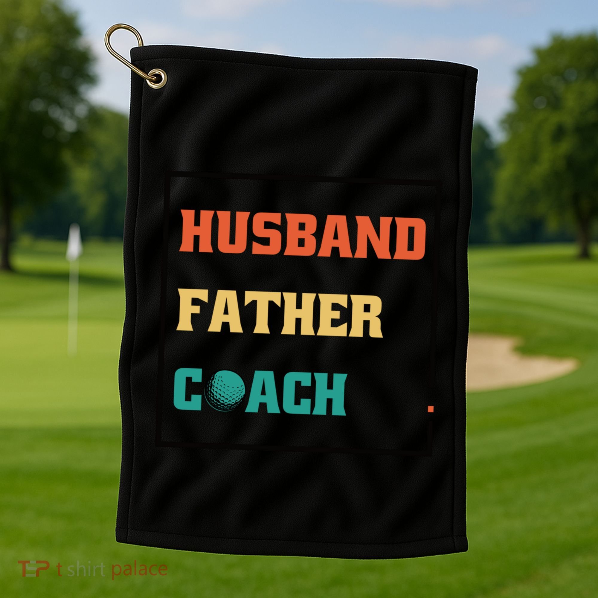 Husband Father Coach Golf Coach Gift Golf Towel