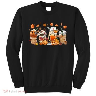 Happy Fall Coffee Latte Cups Stethoscope Nurse Sweatshirt
