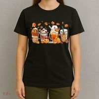 Happy Fall Coffee Latte Cups Stethoscope Nurse T-Shirt thumb 4