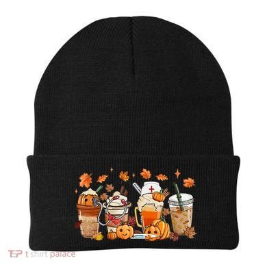 Happy Fall Coffee Latte Cups Stethoscope Nurse Beanie