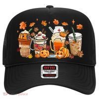 Happy Fall Coffee Latte Cups Stethoscope Nurse Hat thumb 0