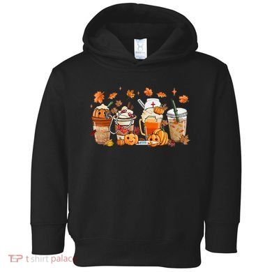 Happy Fall Coffee Latte Cups Stethoscope Nurse Toddler Hoodie