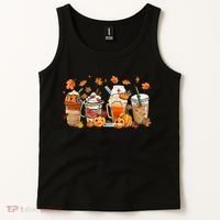 Happy Fall Coffee Latte Cups Stethoscope Nurse Tank Top thumb 2