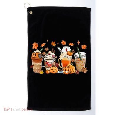 Happy Fall Coffee Latte Cups Stethoscope Nurse Golf Towel