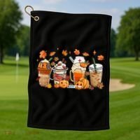 Happy Fall Coffee Latte Cups Stethoscope Nurse Golf Towel thumb 1