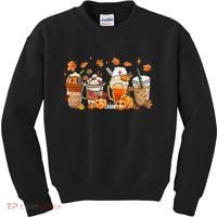 Happy Fall Coffee Latte Cups Stethoscope Nurse Kids Sweatshirt thumb 0