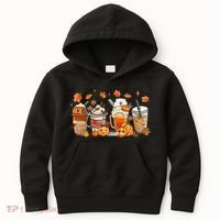 Happy Fall Coffee Latte Cups Stethoscope Nurse Kids Hoodie thumb 0
