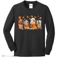 Happy Fall Coffee Latte Cups Stethoscope Nurse Kids Long Sleeve Shirt thumb 0