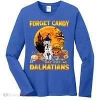 Halloween Forget Candy Just Give Me Dalmatians Dog Lovers Gift Women's Long Sleeve Shirt thumb 0