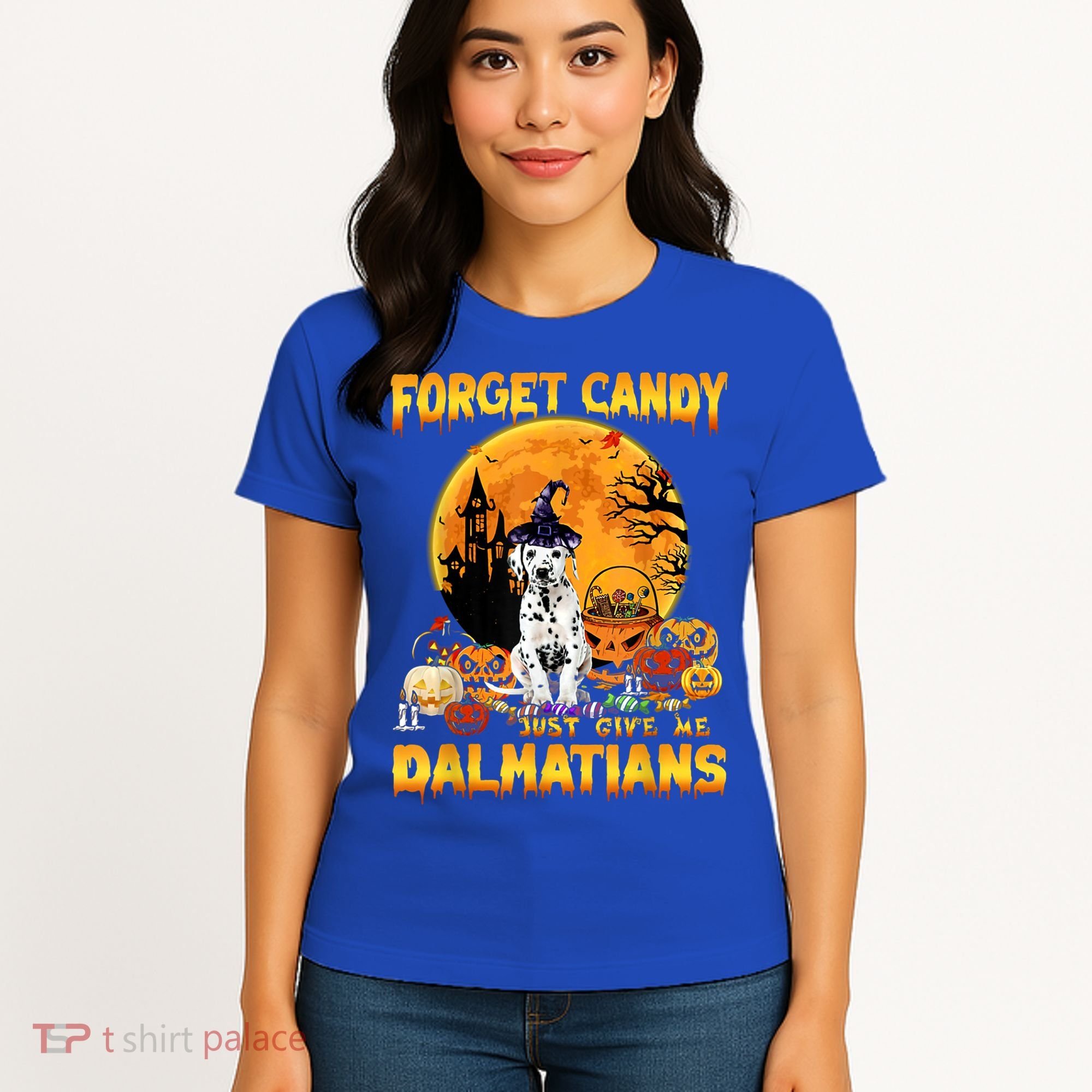 Halloween Forget Candy Just Give Me Dalmatians Dog Lovers Gift Women's T-Shirt