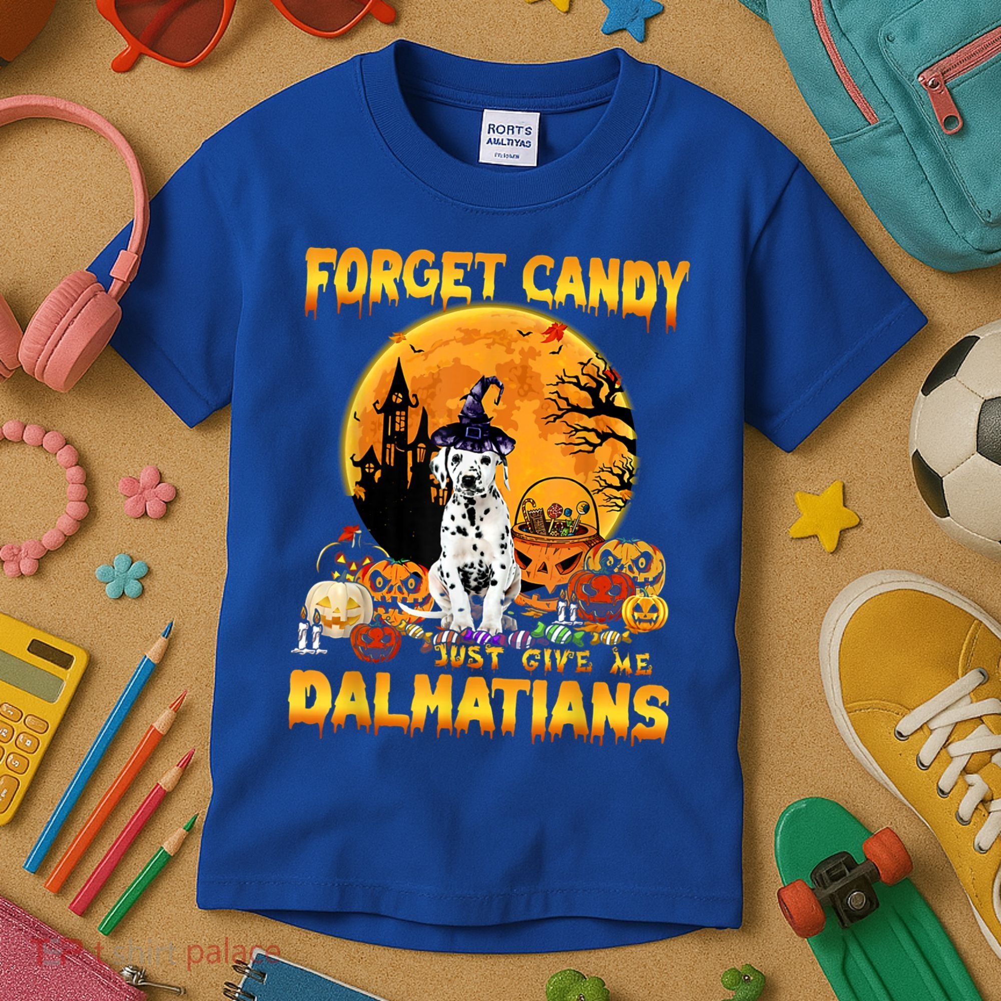 Halloween Forget Candy Just Give Me Dalmatians Dog Lovers Gift Kids T-Shirt