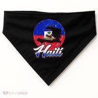 Haiti Flag Caribbean Pride Holiday USA-Made Doggie Bandana thumb 0