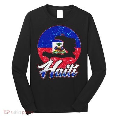 Haiti Flag Caribbean Pride Holiday Long Sleeve Shirt