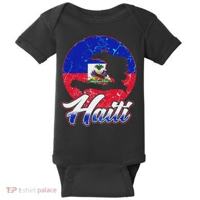 Haiti Flag Caribbean Pride Holiday Baby Bodysuit