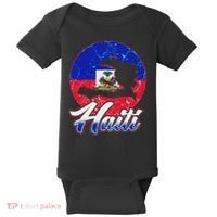 Haiti Flag Caribbean Pride Holiday Baby Bodysuit thumb 0