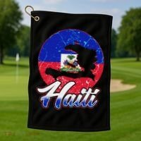Haiti Flag Caribbean Pride Holiday Golf Towel thumb 1