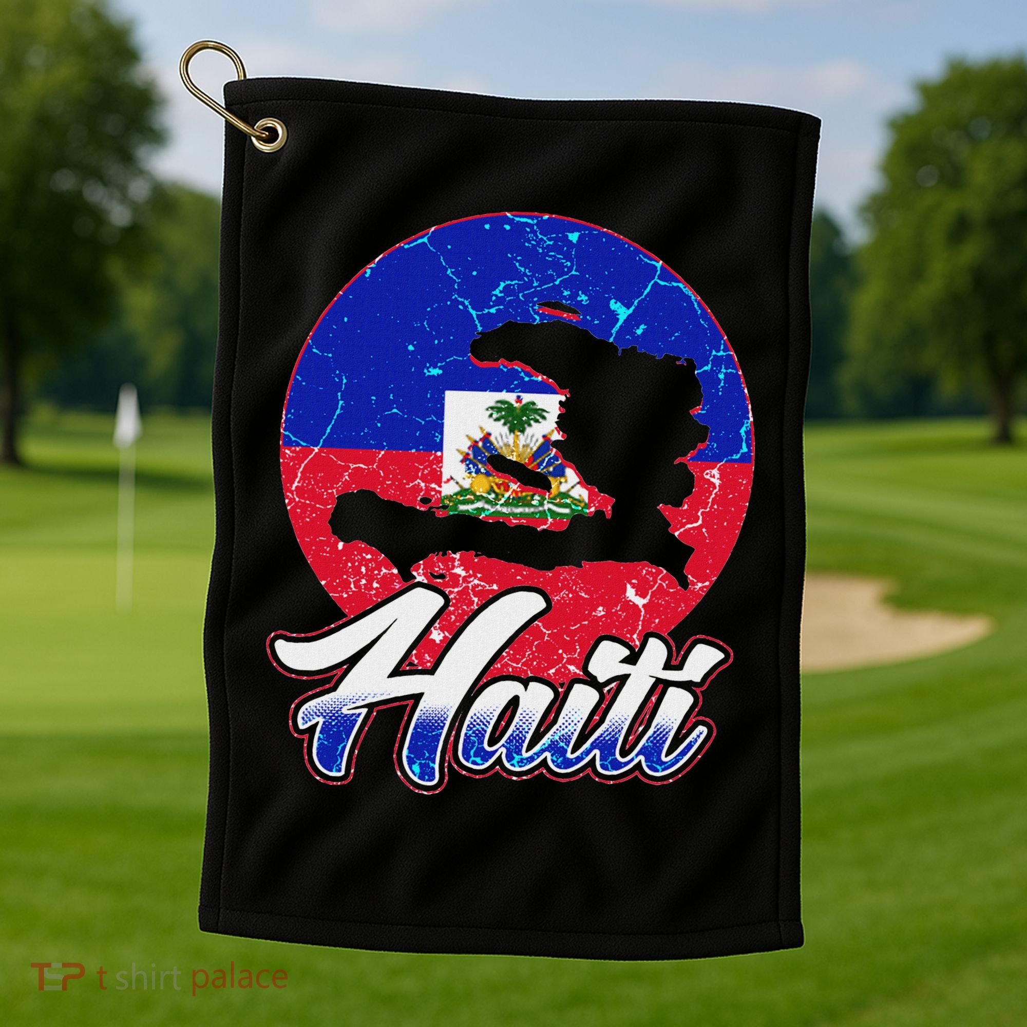 Haiti Flag Caribbean Pride Holiday Golf Towel