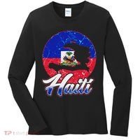 Haiti Flag Caribbean Pride Holiday Women's Long Sleeve Shirt thumb 0