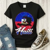 Haiti Flag Caribbean Pride Holiday Women's T-Shirt thumb 3