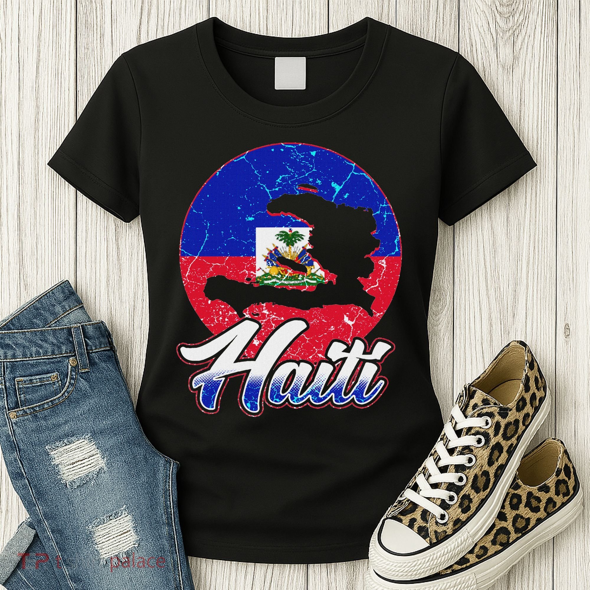 Haiti Flag Caribbean Pride Holiday Women's T-Shirt