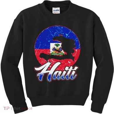 Haiti Flag Caribbean Pride Holiday Kids Sweatshirt