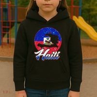Haiti Flag Caribbean Pride Holiday Kids Hoodie thumb 3