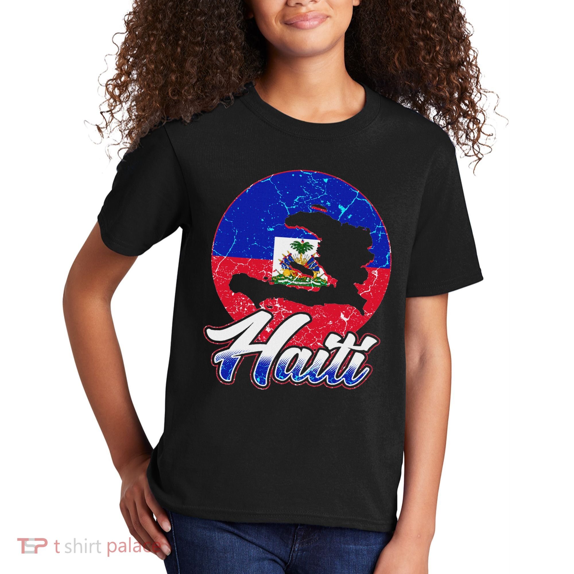 Haiti Flag Caribbean Pride Holiday Kids T-Shirt