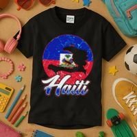 Haiti Flag Caribbean Pride Holiday Kids T-Shirt thumb 3