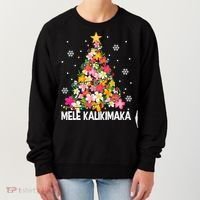 Hawaiian Floral Christmas Tree Mele Kalikimaka Tropical Xmas Women's Sweatshirt thumb 0