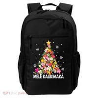 Hawaiian Floral Christmas Tree Mele Kalikimaka Tropical Xmas Backpack thumb 0