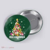 Hawaiian Floral Christmas Tree Mele Kalikimaka Tropical Xmas Button thumb 0