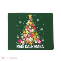 Hawaiian Floral Christmas Tree Mele Kalikimaka Tropical Xmas Mousepad thumb 0