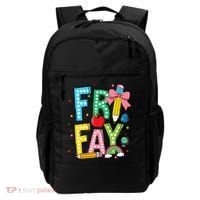 Happy Friyay Coquette Bow Friday Weekend Teacher Backpack thumb 0