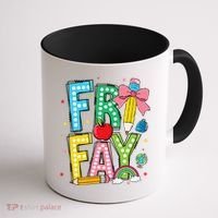 Happy Friyay Coquette Bow Friday Weekend Teacher Coffee Mug thumb 1