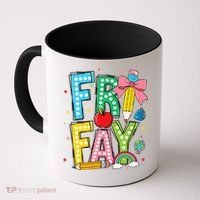 Happy Friyay Coquette Bow Friday Weekend Teacher Coffee Mug thumb 0