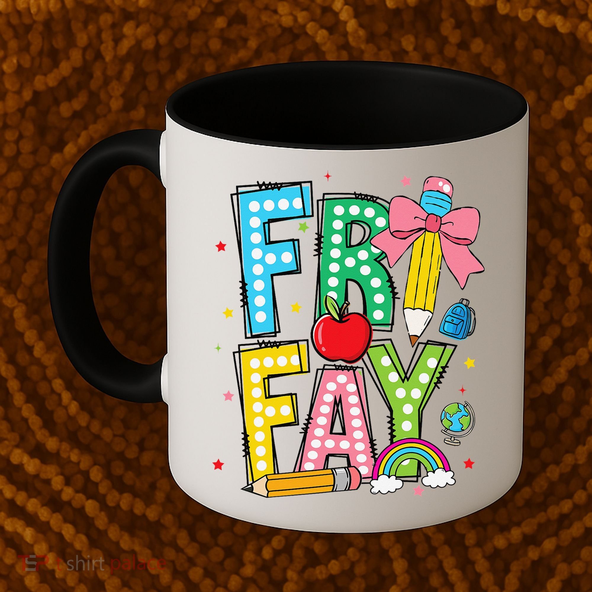 Happy Friyay Coquette Bow Friday Weekend Teacher Coffee Mug