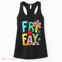 Happy Friyay Coquette Bow Friday Weekend Teacher Women's Tank Top thumb 0