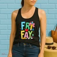 Happy Friyay Coquette Bow Friday Weekend Teacher Women's Tank Top thumb 2