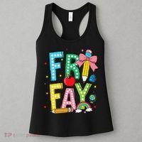 Happy Friyay Coquette Bow Friday Weekend Teacher Women's Tank Top thumb 3