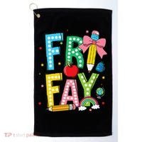 Happy Friyay Coquette Bow Friday Weekend Teacher Golf Towel thumb 0