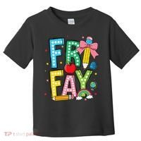 Happy Friyay Coquette Bow Friday Weekend Teacher Toddler T-Shirt thumb 0
