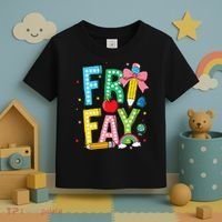 Happy Friyay Coquette Bow Friday Weekend Teacher Toddler T-Shirt thumb 3