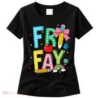Happy Friyay Coquette Bow Friday Weekend Teacher Women's T-Shirt thumb 0