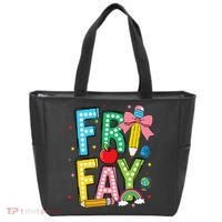 Happy Friyay Coquette Bow Friday Weekend Teacher Tote Bag thumb 0