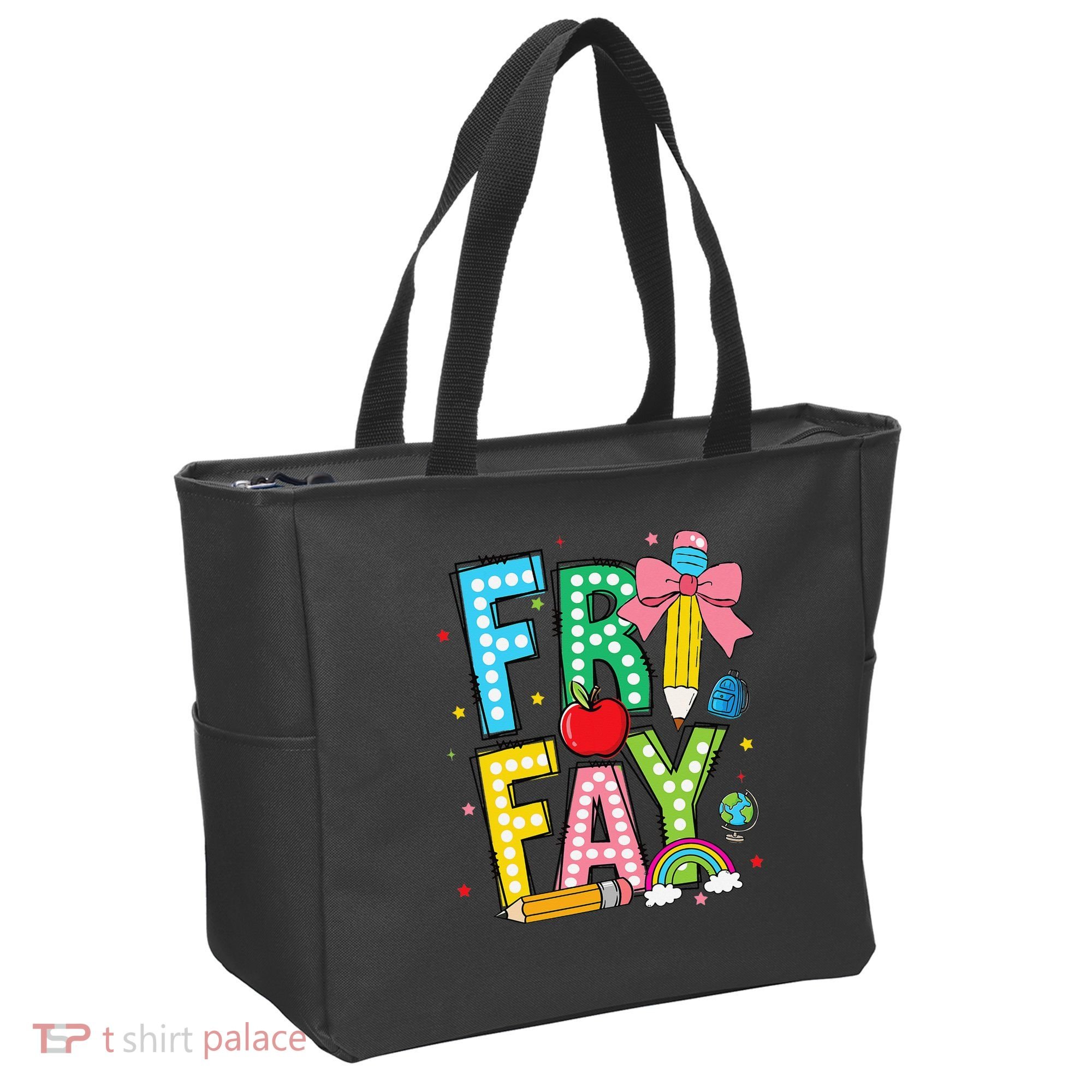 Happy Friyay Coquette Bow Friday Weekend Teacher Tote Bag