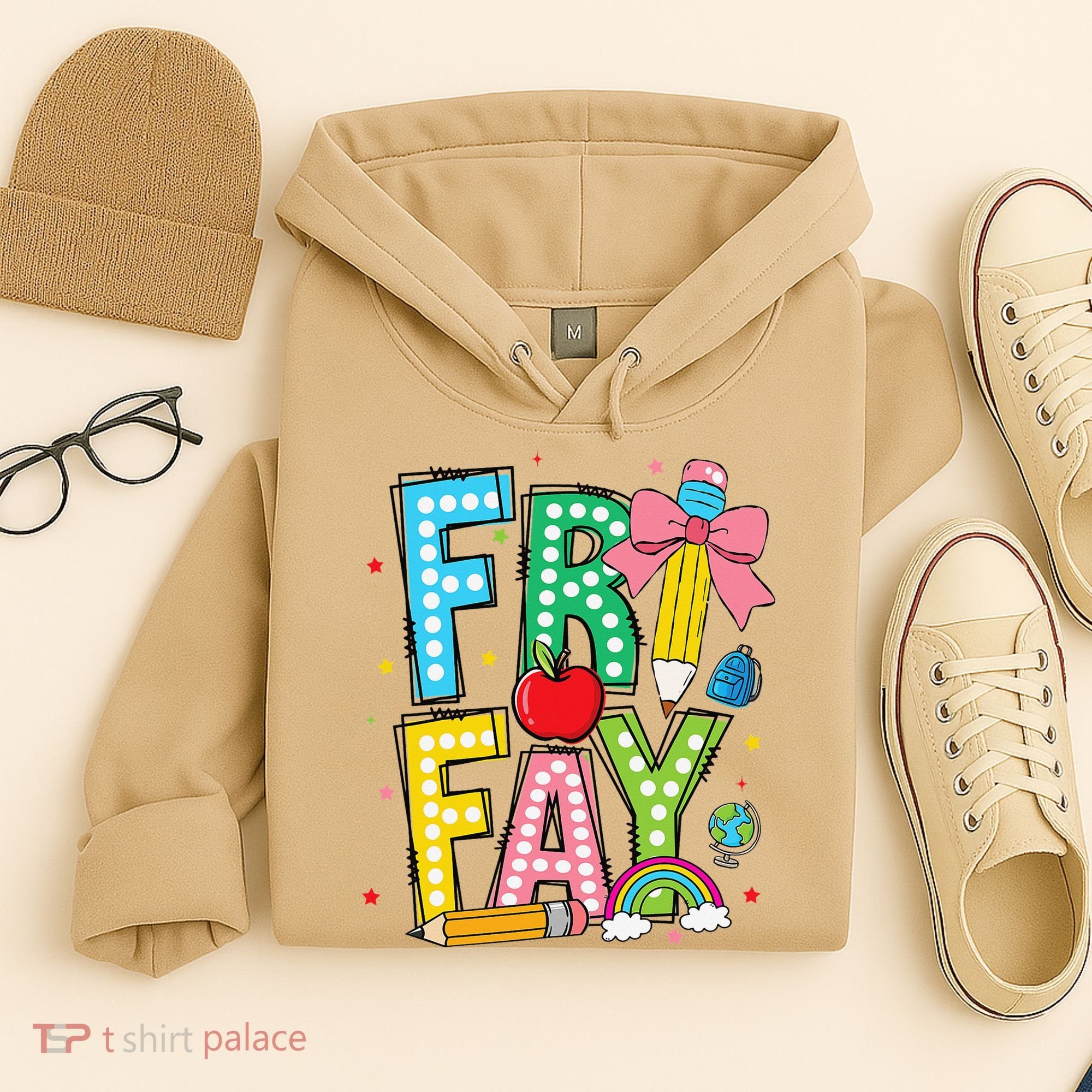 Happy Friyay Coquette Bow Friday Weekend Teacher Hoodie