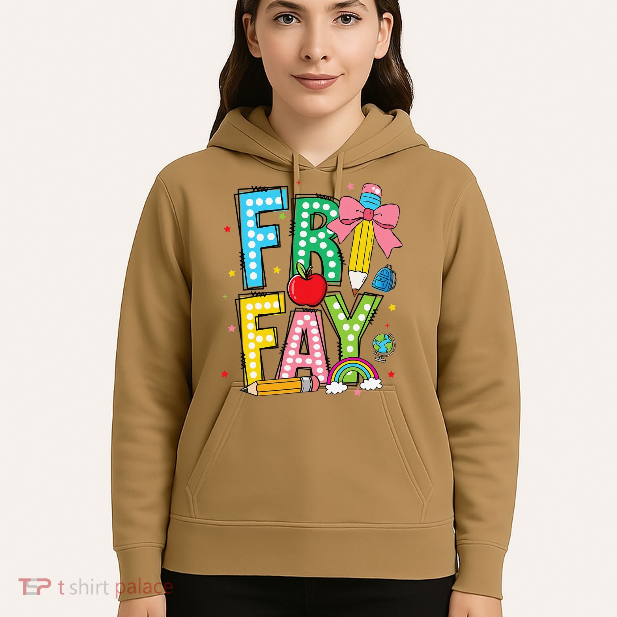 Happy Friyay Coquette Bow Friday Weekend Teacher Hoodie