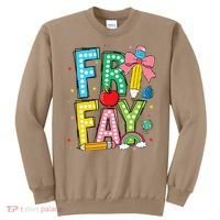 Happy Friyay Coquette Bow Friday Weekend Teacher Sweatshirt thumb 0