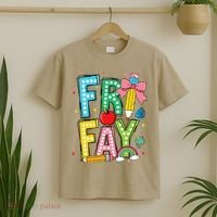 Happy Friyay Coquette Bow Friday Weekend Teacher T-Shirt thumb 2