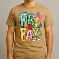 Happy Friyay Coquette Bow Friday Weekend Teacher T-Shirt thumb 3